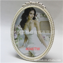 【厂家优惠直销】新款珍珠合金相框6寸欧美复古婚纱影楼4046TW