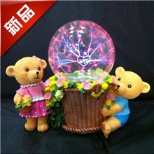 新款4寸情侣小熊离子球魔灯魔球闪电球蜻蜓蝴蝶灯泡