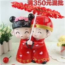 350元混批婚庆娃娃树脂娃娃摆件工艺品摆件娃娃储蓄罐