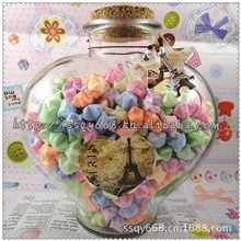 大号桃心铁塔薰衣草木塞520颗玻璃瓶许愿星星瓶漂流瓶