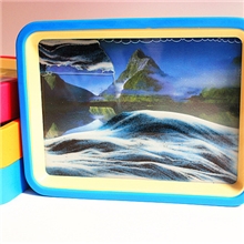 【厂家直销】创意礼品立式蓝塑料框3D动景艺术流沙画海市蜃楼