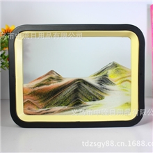 【厂家直销】精品创意3D动景流沙画创意工艺礼品摆件黑白黄橘