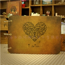 韩国创意手工粘贴式牛皮复古心世界diy相册影集批发