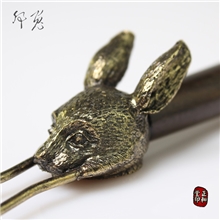 圆明园十二生肖兽首壶叉兔铸铁铁壶壶盖壶叉茶道具周边配件