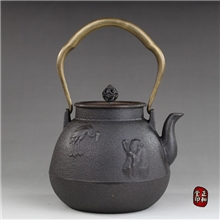 正和堂铁壶茶具配件孔子望鹤铸铁生铁茶壶茶道具日式仿古