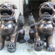 辉业铜器48*53*30CM黄铜门狮铜器动物工艺品青铜器