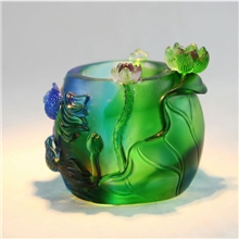 直销供应古法琉璃礼品合作共赢笔筒商务办公创意礼物