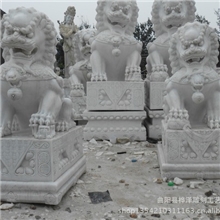 供应石雕天安门爬走狮子现代石狮子汉白玉石狮子晚霞红石狮子