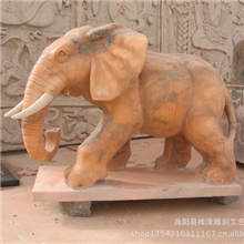 供应石雕晚霞红大象汉白玉大象大理石大象厂家直销价格优惠