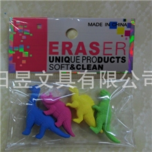 立体4款恐龙造型环保材质橡皮擦3D恐龙学生用橡皮擦橡皮擦厂家