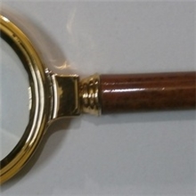 供应批发全铜边精致仿红木手柄10倍放大镜清晰阅读放大镜60mm