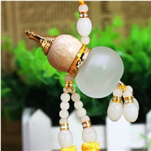 汽车挂件双须水晶葫芦香水瓶挂件珠串车用挂件车挂