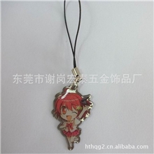 低价直销：印刷吊坠手机挂件铝制手机吊饰不锈铁滴胶挂件