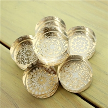 韩国funny花纹系列唯美水晶印章水晶圆形印章-复古花纹系列6款