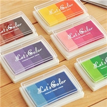 韩国文具Let'sColor渐变多彩印泥彩色印泥印章伴侣六款选