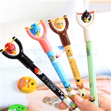 厂家直销、愤怒的小鸟弹弓原子笔学生卡通圆珠笔