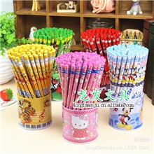 HELLOKITTY卡通铅笔学生学习用品、多款卡通木质铅笔72支一桶
