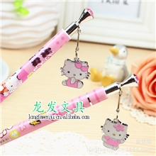 Hellokitty学生卡通文具838kt猫金属吊牌按动圆珠笔48支一盒