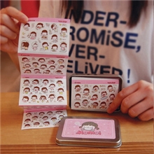 韩国WANNATHIS可爱MOMOI铁盒装贴纸20张/盒