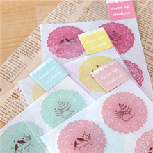 韩国装饰贴可爱小清新蕾丝装饰贴DIY透明贴纸4款