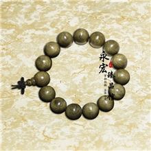 金丝楠木阴沉木手串，极品猫眼爆金星阴沉木佛珠，收藏商务礼品