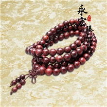 小叶紫檀手串，印度同料顺纹爆金星108颗念珠，正宗顶级拆房老料