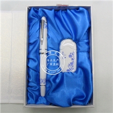 青花瓷打火机批发超薄金属防风创意青花瓷笔两件套可订做