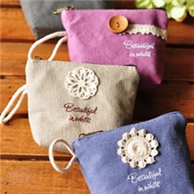 自产直销蕾丝零钱包包包批发布包零钱包批发麻包袋13克