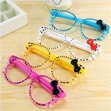 特价韩国文具批发带蝴蝶结眼镜圆珠笔萌萌眼镜笔两支价16克