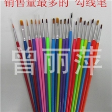 厂家直销塑料杆儿童画笔勾线笔尼龙画笔马毛画笔工艺笔等笔刷