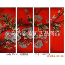 厂家直销：新款后现代漆雕版画，酒店屏风