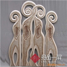 树脂金箔工艺古典主义抽象艺术大象屏风