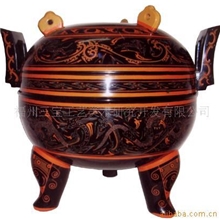 供应名家高档脱胎漆器：马王堆漆鼎仿制品