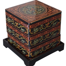 地理标志产品福州脱胎漆器：仿马王堆针刻彩绘三层盒