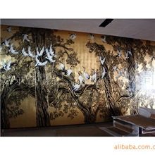 【壁画金箔画】室内壁画装饰工程金箔刻漆彩绘壁画&ldquo;汉柏颂千秋&rdquo;