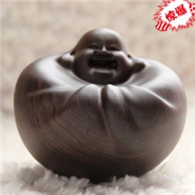 木质工艺品木雕工艺品商务礼品木制工艺品黑檀摇钱弥勒佛佛像