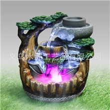 厂家批发义乌树脂工艺品流水喷泉风水轮家居摆件1042