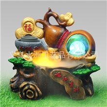 开业礼物葫芦摆件流水喷泉工艺品创意家居客厅装饰品招财1050