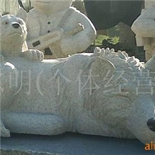 厂家供应精制石雕动物狼，狗，猫等