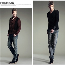 秋冬品质正品男士复古牛仔裤男韩版修身中腰小直筒牛仔长裤男潮