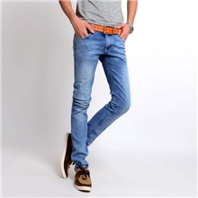 雪花怀新款夏韩版潮男装修身小脚裤蓝色男生铅笔裤男士牛仔裤现货