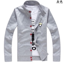 男士春装新款半高领棉质开衫外套韩版修身休闲r6