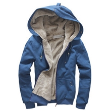 男装2013新秋冬装加厚毛内胆连帽卫衣保暖外套r6