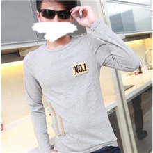 男士原创韩版时尚圆领长袖T恤6611-45