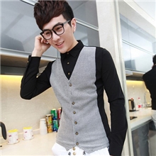 宴会装潮男时尚百搭衬衫时尚假两件衬衫JC02-65