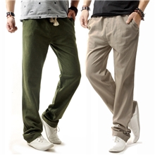 2013日韩夏季亚麻裤男休闲裤男裤直筒宽松薄长裤子棉麻裤松紧男
