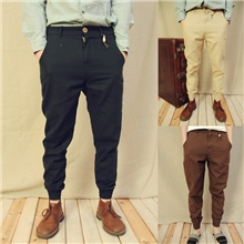 日系古着独家设计罗口收口男水洗长裤休闲裤