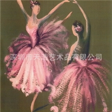 油画跳舞的两个女人装饰画