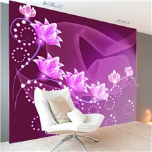 定制花卉花藤大型壁画电视墙卧室客厅背景墙纸壁纸现代简约紫色