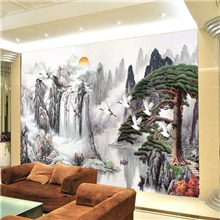大型壁画墙纸/壁纸/电视墙背景墙/书房酒店办公室黄山日出迎客松